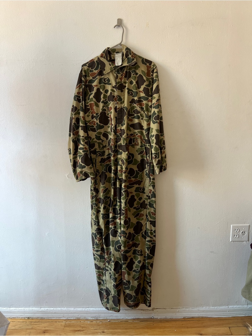 Vintage Walls Blizzard Pruf Camo Hunting Coveralls Men’s Size Large Duck Green